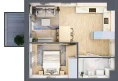 2 pokoje, mieszkanie 35,57 m², piętro 2, oferta nr B3.02.23, Południe Vita etap IV, Gdańsk, Orunia Górna-Gdańsk Południe, ul. Kazimierza Wielkiego 