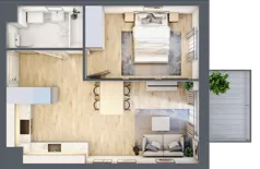 2 pokoje, mieszkanie 38,39 m², piętro 1, oferta nr B3.01.16, Południe Vita etap IV, Gdańsk, Orunia Górna-Gdańsk Południe, ul. Kazimierza Wielkiego 