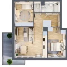 3 pokoje, mieszkanie 60,66 m², piętro 3, oferta nr B4.03.50, Południe Vita etap IV, Gdańsk, Orunia Górna-Gdańsk Południe, ul. Kazimierza Wielkiego 