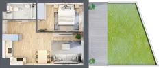 2 pokoje, mieszkanie 40,19 m², piętro 1, oferta nr M1/1/1/13, Przy Parku Vita II etap, Wrocław, Tarnogaj, Krzyki, ul. Międzyleska 2