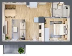 2 pokoje, mieszkanie 44,02 m², piętro 3, oferta nr M1/1/3/32, Przy Parku Vita II etap, Wrocław, Tarnogaj, Krzyki, ul. Międzyleska 2