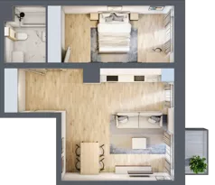 2 pokoje, mieszkanie 51,57 m², piętro 2, oferta nr M1/1/2/23, Przy Parku Vita II etap, Wrocław, Tarnogaj, Krzyki, ul. Międzyleska 2