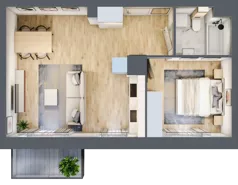 2 pokoje, mieszkanie 44,02 m², piętro 4, oferta nr M1/1/4/45, Przy Parku Vita II etap, Wrocław, Tarnogaj, Krzyki, ul. Międzyleska 2