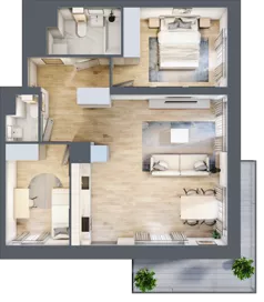 3 pokoje, mieszkanie 63,62 m², piętro 3, oferta nr M1/1/3/40, Przy Parku Vita II etap, Wrocław, Tarnogaj, Krzyki, ul. Międzyleska 2