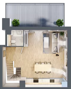 3 pokoje, mieszkanie 74,85 m², piętro 2, oferta nr A/KL2/2/07, Podhalańska Vita, Wrocław, Żerniki, Złotniki, ul. Podhalańska