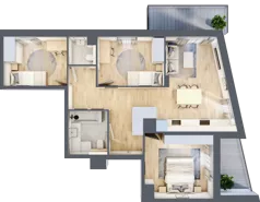 4 pokoje, mieszkanie 67,73 m², piętro 2, oferta nr A/KL1/2/02, Podhalańska Vita, Wrocław, Żerniki, Złotniki, ul. Podhalańska
