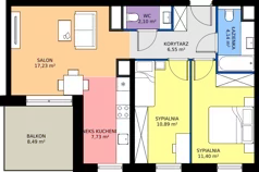 3 pokoje, mieszkanie 60,04 m², piętro 2, oferta nr A/KL3/2/02, Podhalańska Vita, Wrocław, Żerniki, Złotniki, ul. Podhalańska