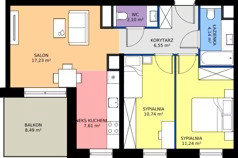 3 pokoje, mieszkanie 59,61 m², piętro 1, oferta nr A/KL3/1/02, Podhalańska Vita, Wrocław, Żerniki, Złotniki, ul. Podhalańska