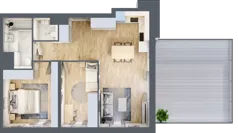 3 pokoje, mieszkanie 60,79 m², piętro 3, oferta nr A/KL2/3/03, Podhalańska Vita, Wrocław, Żerniki, Złotniki, ul. Podhalańska
