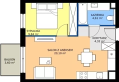 2 pokoje, mieszkanie 38,87 m², piętro 2, oferta nr A/KL2/2/13, Podhalańska Vita, Wrocław, Żerniki, Złotniki, ul. Podhalańska
