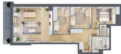4 pokoje, mieszkanie 84,50 m², piętro 1, oferta nr A/KL1/1/01, Podhalańska Vita, Wrocław, Żerniki, Złotniki, ul. Podhalańska