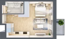 1 pokój, mieszkanie 31,06 m², piętro 1, oferta nr A/KL2/1/05, Podhalańska Vita, Wrocław, Żerniki, Złotniki, ul. Podhalańska