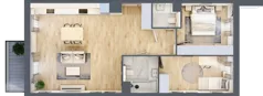 3 pokoje, mieszkanie 69,22 m², piętro 2, oferta nr A/KL2/2/10, Podhalańska Vita, Wrocław, Żerniki, Złotniki, ul. Podhalańska