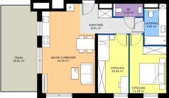 3 pokoje, mieszkanie 61,48 m², piętro 3, oferta nr A/KL2/3/04, Podhalańska Vita, Wrocław, Żerniki, Złotniki, ul. Podhalańska