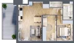 3 pokoje, mieszkanie 61,48 m², piętro 3, oferta nr A/KL2/3/04, Podhalańska Vita, Wrocław, Żerniki, Złotniki, ul. Podhalańska