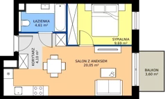 2 pokoje, mieszkanie 38,45 m², piętro 1, oferta nr A/KL1/1/04, Podhalańska Vita, Wrocław, Żerniki, Złotniki, ul. Podhalańska