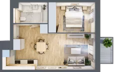 2 pokoje, mieszkanie 38,45 m², piętro 1, oferta nr A/KL1/1/04, Podhalańska Vita, Wrocław, Żerniki, Złotniki, ul. Podhalańska