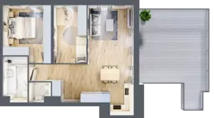 3 pokoje, mieszkanie 61,19 m², piętro 3, oferta nr A/KL2/3/02, Podhalańska Vita, Wrocław, Żerniki, Złotniki, ul. Podhalańska