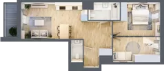 3 pokoje, mieszkanie 57,81 m², piętro 2, oferta nr A/KL3/2/01, Podhalańska Vita, Wrocław, Żerniki, Złotniki, ul. Podhalańska