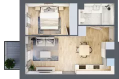 2 pokoje, mieszkanie 38,04 m², piętro 2, oferta nr A/KL1/2/07, Podhalańska Vita, Wrocław, Żerniki, Złotniki, ul. Podhalańska