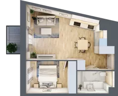 2 pokoje, mieszkanie 39,25 m², piętro 1, oferta nr A/KL1/1/06, Podhalańska Vita, Wrocław, Żerniki, Złotniki, ul. Podhalańska