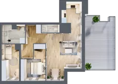 3 pokoje, mieszkanie 64,63 m², piętro 3, oferta nr A/KL3/3/01, Podhalańska Vita, Wrocław, Żerniki, Złotniki, ul. Podhalańska