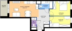 3 pokoje, mieszkanie 57,81 m², piętro 1, oferta nr A/KL3/1/01, Podhalańska Vita, Wrocław, Żerniki, Złotniki, ul. Podhalańska