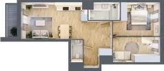 3 pokoje, mieszkanie 57,81 m², piętro 1, oferta nr A/KL3/1/01, Podhalańska Vita, Wrocław, Żerniki, Złotniki, ul. Podhalańska