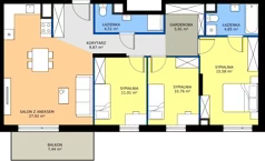 4 pokoje, mieszkanie 90,41 m², piętro 1, oferta nr 110/7, Aleje Praskie VII, Warszawa, Praga Południe, Kamionek, ul. Podskarbińska/ Iławska