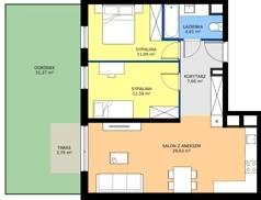 3 pokoje, mieszkanie 65,58 m², parter, oferta nr 054/7, Aleje Praskie VII, Warszawa, Praga Południe, Kamionek, ul. Podskarbińska/ Iławska