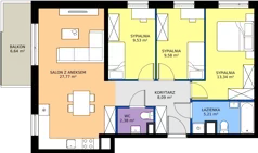 4 pokoje, mieszkanie 75,90 m², piętro 2, oferta nr 069/7, Aleje Praskie VII, Warszawa, Praga Południe, Kamionek, ul. Podskarbińska/ Iławska