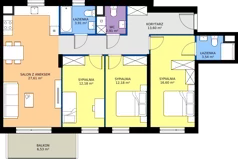 4 pokoje, mieszkanie 92,53 m², piętro 2, oferta nr 066/7, Aleje Praskie VII, Warszawa, Praga Południe, Kamionek, ul. Podskarbińska/ Iławska