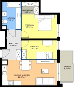 3 pokoje, mieszkanie 60,71 m², piętro 2, oferta nr 072/7, Aleje Praskie VII, Warszawa, Praga Południe, Kamionek, ul. Podskarbińska/ Iławska