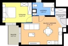 2 pokoje, mieszkanie 45,64 m², piętro 5, oferta nr 090/7, Aleje Praskie VII, Warszawa, Praga Południe, Kamionek, ul. Podskarbińska/ Iławska