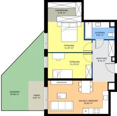 3 pokoje, mieszkanie 63,85 m², parter, oferta nr 096/7, Aleje Praskie VII, Warszawa, Praga Południe, Kamionek, ul. Podskarbińska/ Iławska