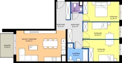 4 pokoje, mieszkanie 81,79 m², piętro 1, oferta nr D.006, Centralna Vita etap III, Kraków, Czyżyny, ul. Ciesielskiego