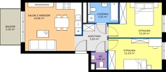 3 pokoje, mieszkanie 56,48 m², piętro 2, oferta nr D.082, Centralna Vita etap III, Kraków, Czyżyny, ul. Ciesielskiego