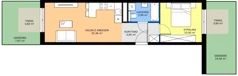 2 pokoje, mieszkanie 40,01 m², parter, oferta nr D.103, Centralna Vita etap III, Kraków, Czyżyny, ul. Ciesielskiego