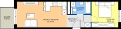 2 pokoje, mieszkanie 40,01 m², piętro 3, oferta nr D.231, Centralna Vita etap III, Kraków, Czyżyny, ul. Ciesielskiego