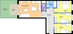 4 pokoje, mieszkanie 72,52 m², piętro 1, oferta nr D.198, Centralna Vita etap III, Kraków, Czyżyny, ul. Ciesielskiego