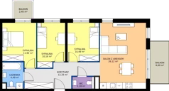 4 pokoje, mieszkanie 77,69 m², piętro 3, oferta nr D.087, Centralna Vita etap III, Kraków, Czyżyny, ul. Ciesielskiego