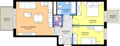 3 pokoje, mieszkanie 57,68 m², piętro 2, oferta nr D.046, Centralna Vita etap III, Kraków, Czyżyny, ul. Ciesielskiego