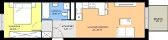 2 pokoje, mieszkanie 40,01 m², piętro 5, oferta nr D.154, Centralna Vita etap III, Kraków, Czyżyny, ul. Ciesielskiego