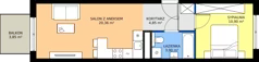 2 pokoje, mieszkanie 40,01 m², piętro 5, oferta nr D.135, Centralna Vita etap III, Kraków, Czyżyny, ul. Ciesielskiego