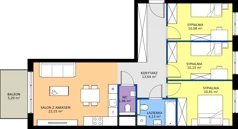 4 pokoje, mieszkanie 72,52 m², piętro 6, oferta nr D.213, Centralna Vita etap III, Kraków, Czyżyny, ul. Ciesielskiego