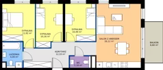4 pokoje, mieszkanie 77,69 m², piętro 1, oferta nr D.079, Centralna Vita etap III, Kraków, Czyżyny, ul. Ciesielskiego