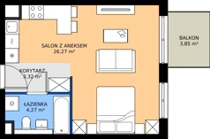 1 pokój, mieszkanie 33,86 m², piętro 2, oferta nr D.261, Centralna Vita etap III, Kraków, Czyżyny, ul. Ciesielskiego