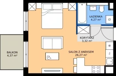 1 pokój, mieszkanie 33,86 m², piętro 4, oferta nr D.271, Centralna Vita etap III, Kraków, Czyżyny, ul. Ciesielskiego