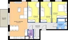 4 pokoje, mieszkanie 86,57 m², piętro 1, oferta nr D.009, Centralna Vita etap III, Kraków, Czyżyny, ul. Ciesielskiego