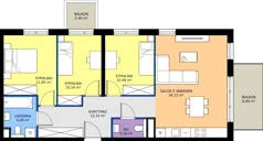 4 pokoje, mieszkanie 77,69 m², piętro 5, oferta nr D.095, Centralna Vita etap III, Kraków, Czyżyny, ul. Ciesielskiego
